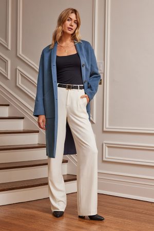 The Warmest Wool Cocoon Coat - Slate