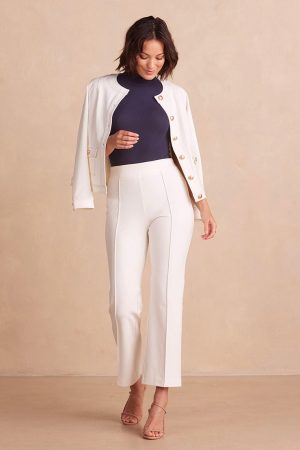 The Icon Ponte Jacket - White Sand